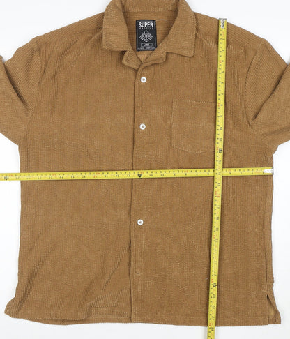 Super Massive Men’s Brown Corduroy Button-Up Shirt Size L