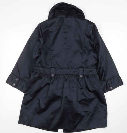 Dennis Basso Women’s Black Mid-Length Polyester Belted Coat Size S