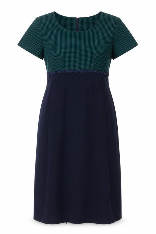 Lisa Jo Women's Green Blue Fit & Flare Midi Dress Size 12