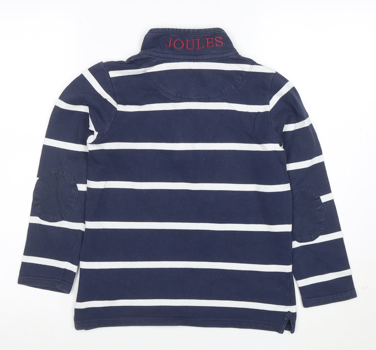 Joules Boys Navy Blue Striped Cotton Henley Sweatshirt 9 Years