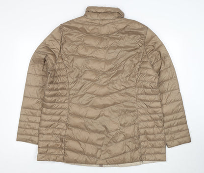 C&A Women's Beige Puffer Jacket Size 18 Lightweight Quilted Zip Coat