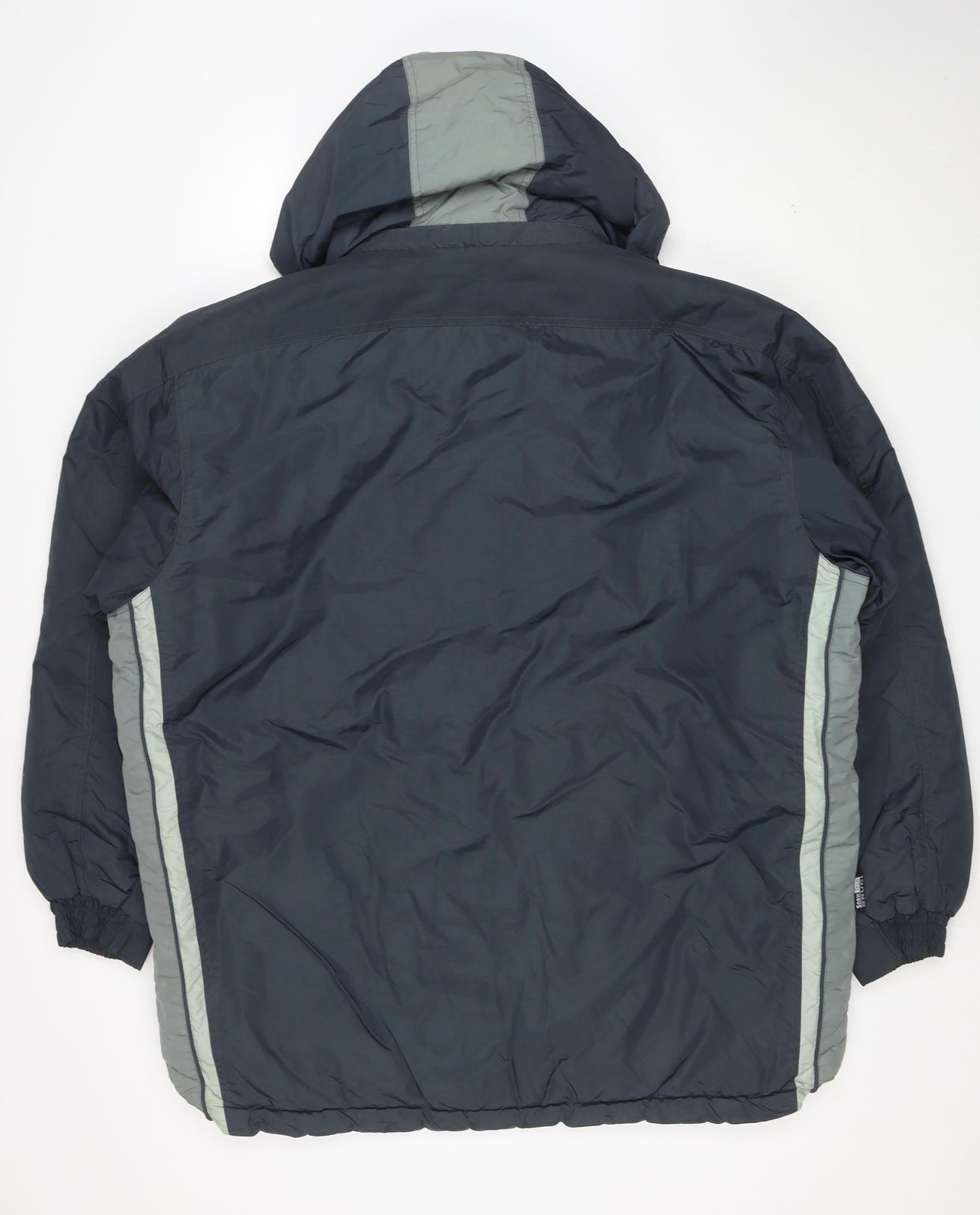 Brugi Men's Blue Mid-Length Puffer Jacket Size 52 Waterproof Hooded