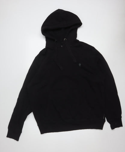 French Connection Men's Black XL Pullover Hoodie with Logo