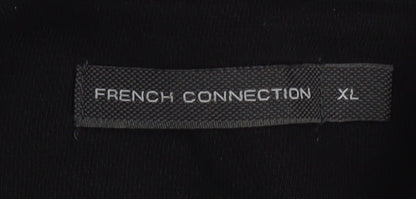 French Connection Men's Black XL Pullover Hoodie with Logo