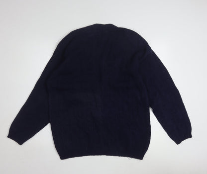 Chaus Women's Blue Embroidered Fair Isle Knit Cardigan L