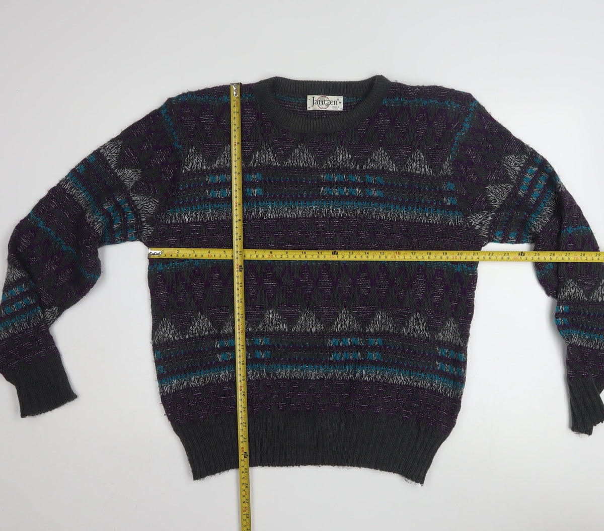 Jantzen Men’s Multicoloured Geometric Knit Pullover Jumper M