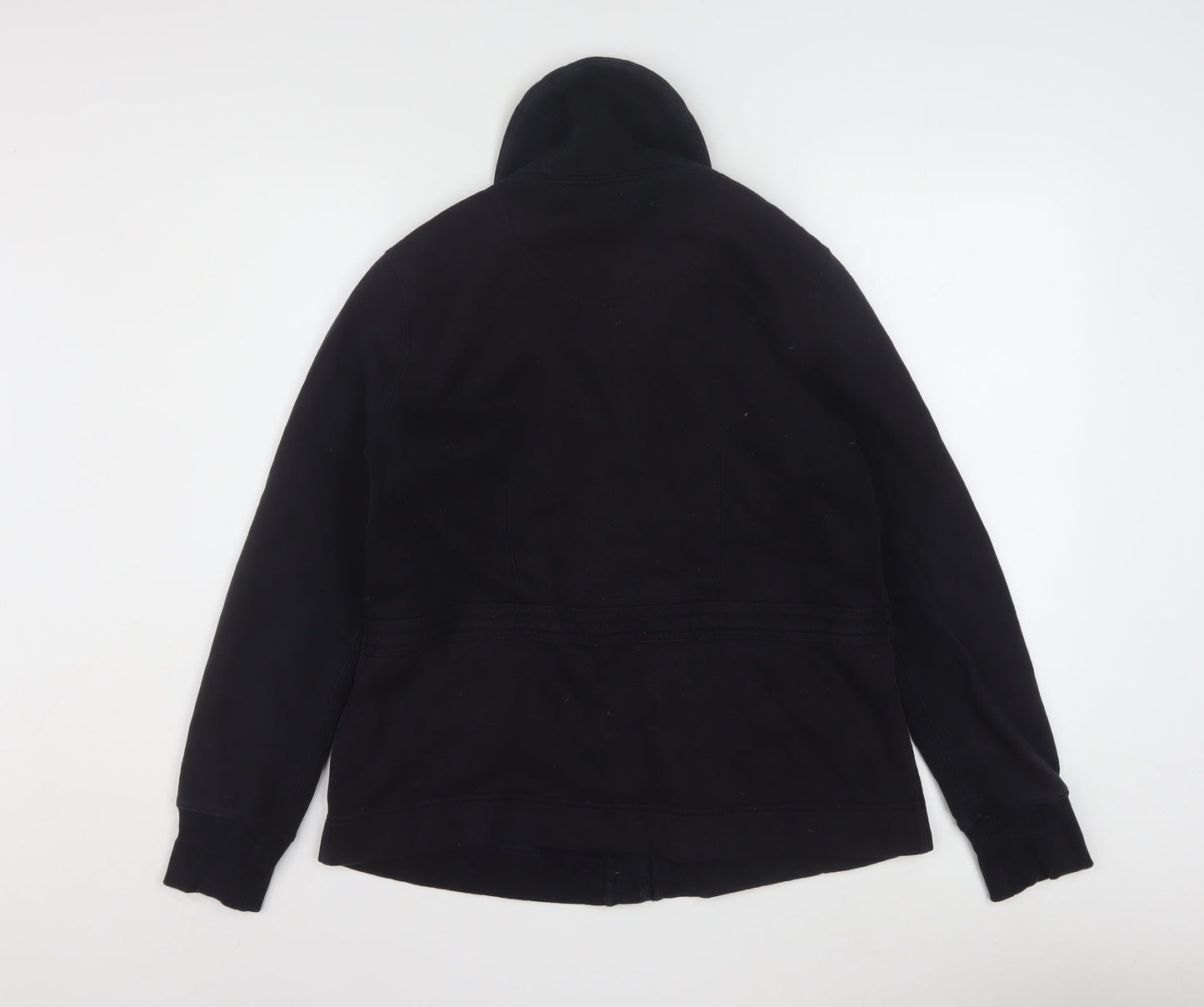 Lands' End Women's Black Petite M Cotton Blend Button Jacket
