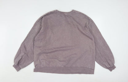 Marks and Spencer B by Boutique Womens Purple Cotton Blend Pullover Sweatshirt L