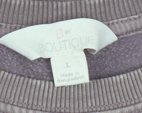 Marks and Spencer B by Boutique Womens Purple Cotton Blend Pullover Sweatshirt L