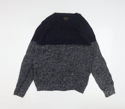 Alcott & Co Men's Blue Cable-Knit Pullover Jumper Size L