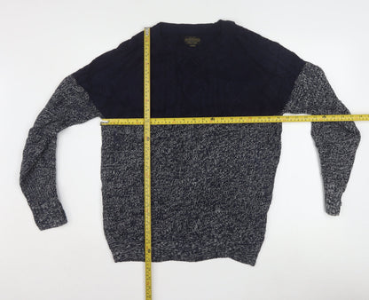 Alcott & Co Men's Blue Cable-Knit Pullover Jumper Size L