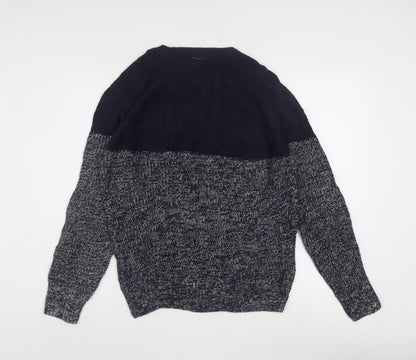 Alcott & Co Men's Blue Cable-Knit Pullover Jumper Size L