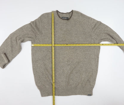 Eddie Bauer Men’s Beige Cotton Crew Neck Pullover Jumper 2XL