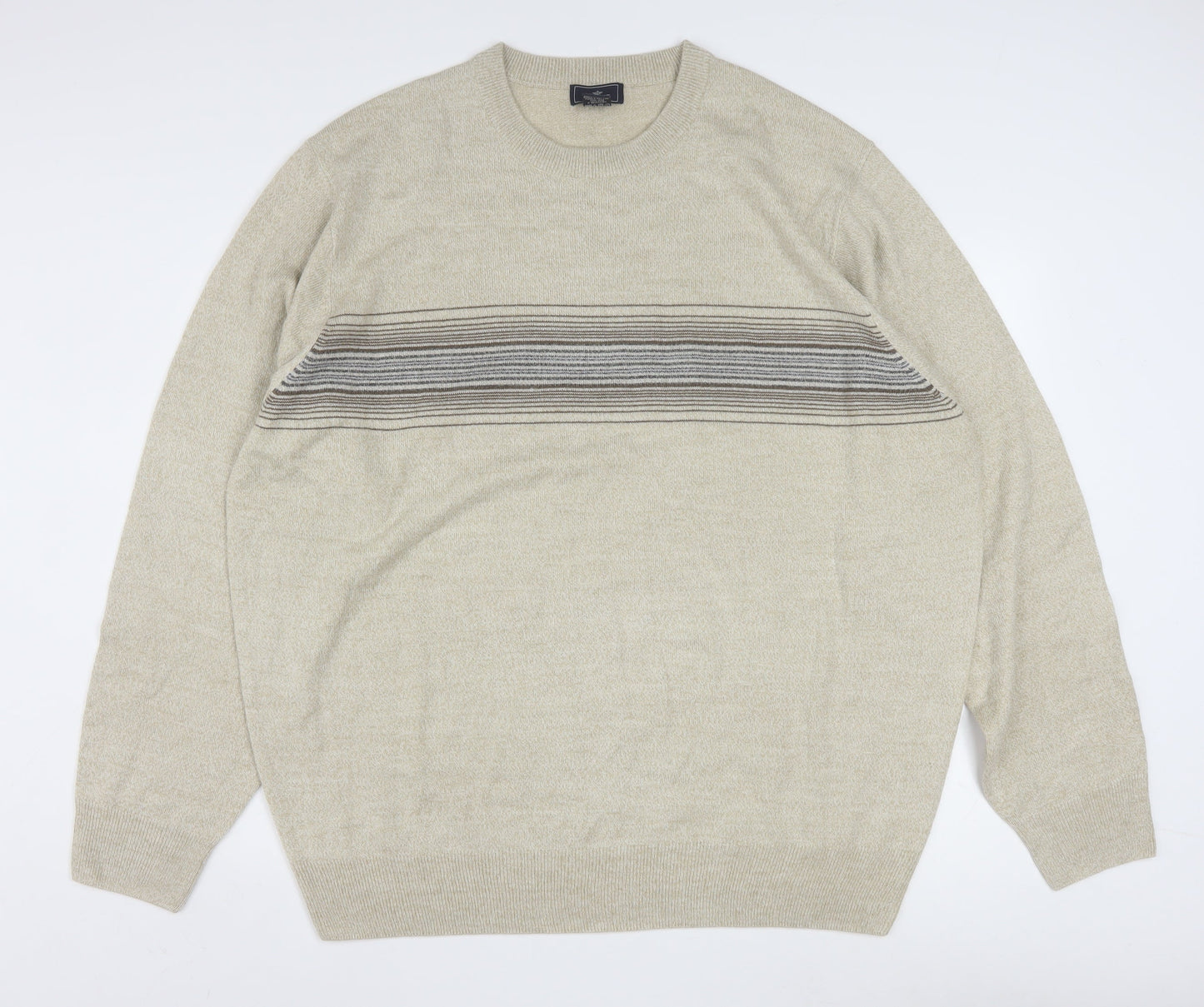 Dockers Men’s Beige 2XL Pullover Jumper Knit Crew Neck