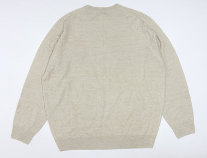 Dockers Men’s Beige 2XL Pullover Jumper Knit Crew Neck