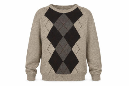 Dockers Men's Beige Argyle Knit Acrylic Pullover Jumper L