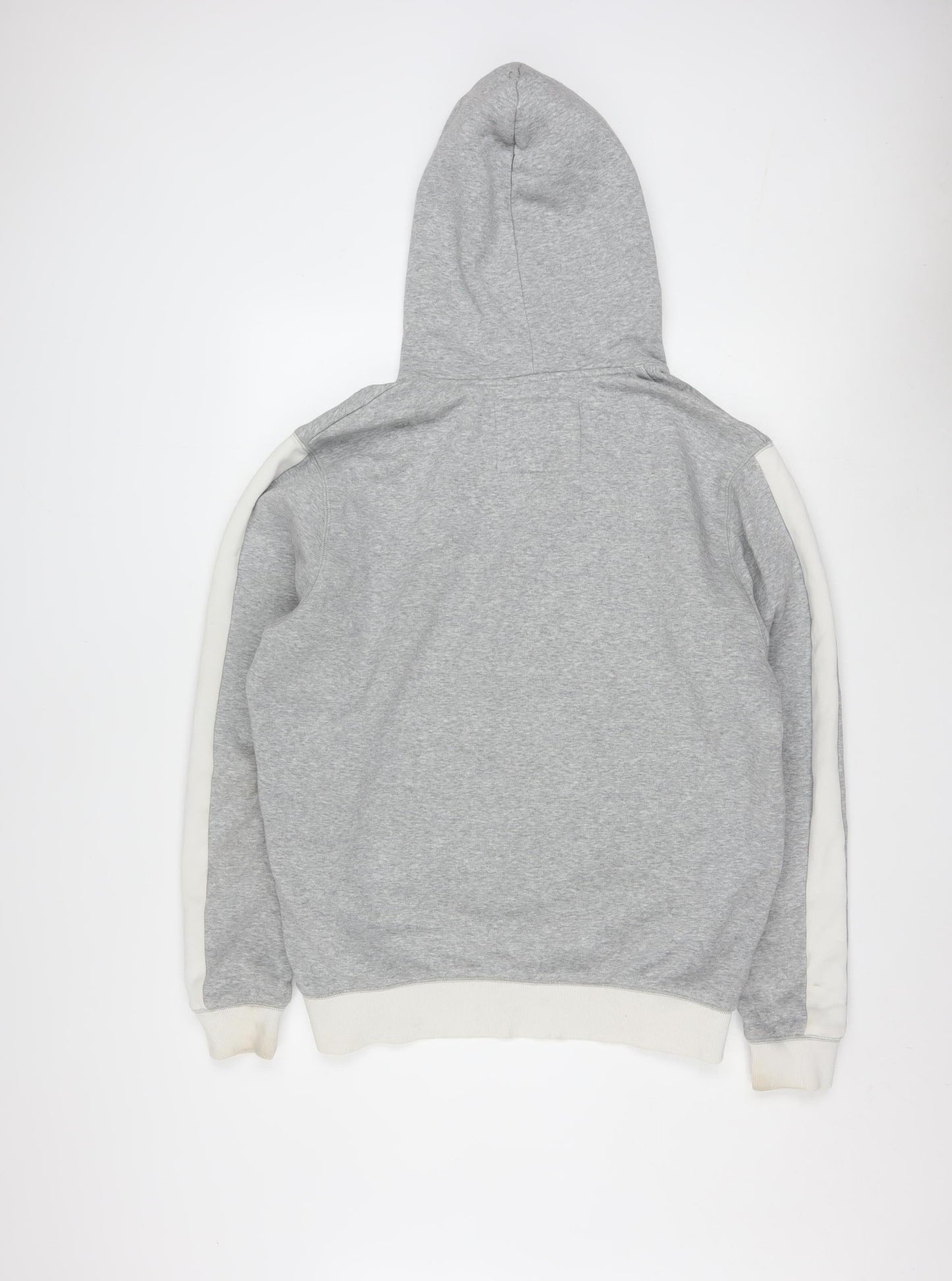 Jack Wills Men's Grey Pullover Hoodie L Logo Cotton Blend