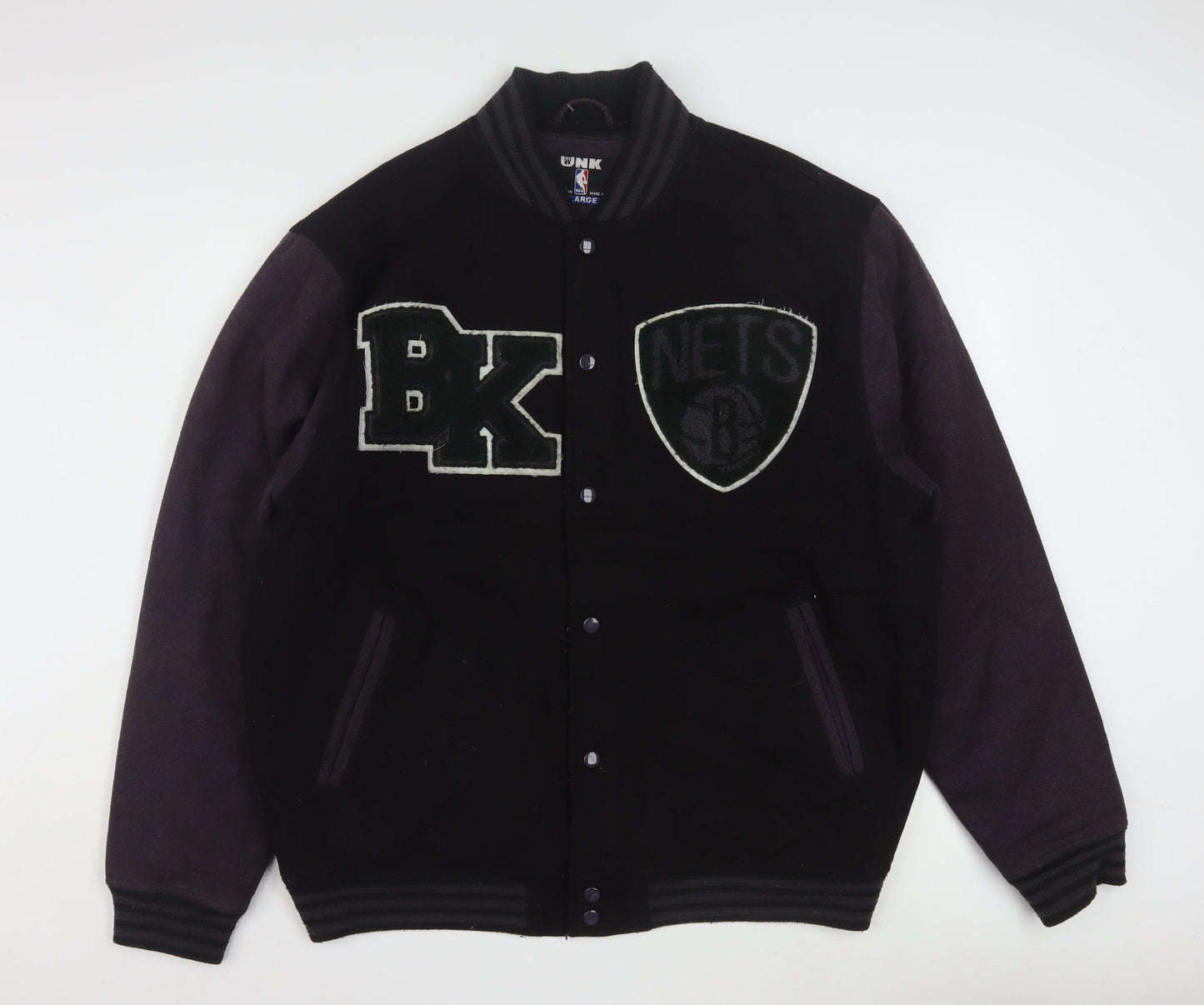 UNK Men’s Black XL Varsity Jacket Brooklyn Nets Wool Blend