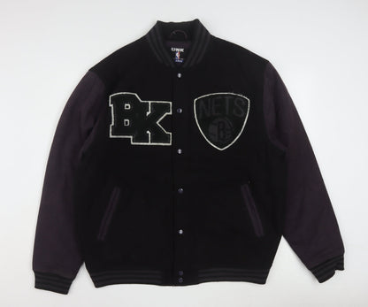 UNK Men’s Black XL Varsity Jacket Brooklyn Nets Wool Blend