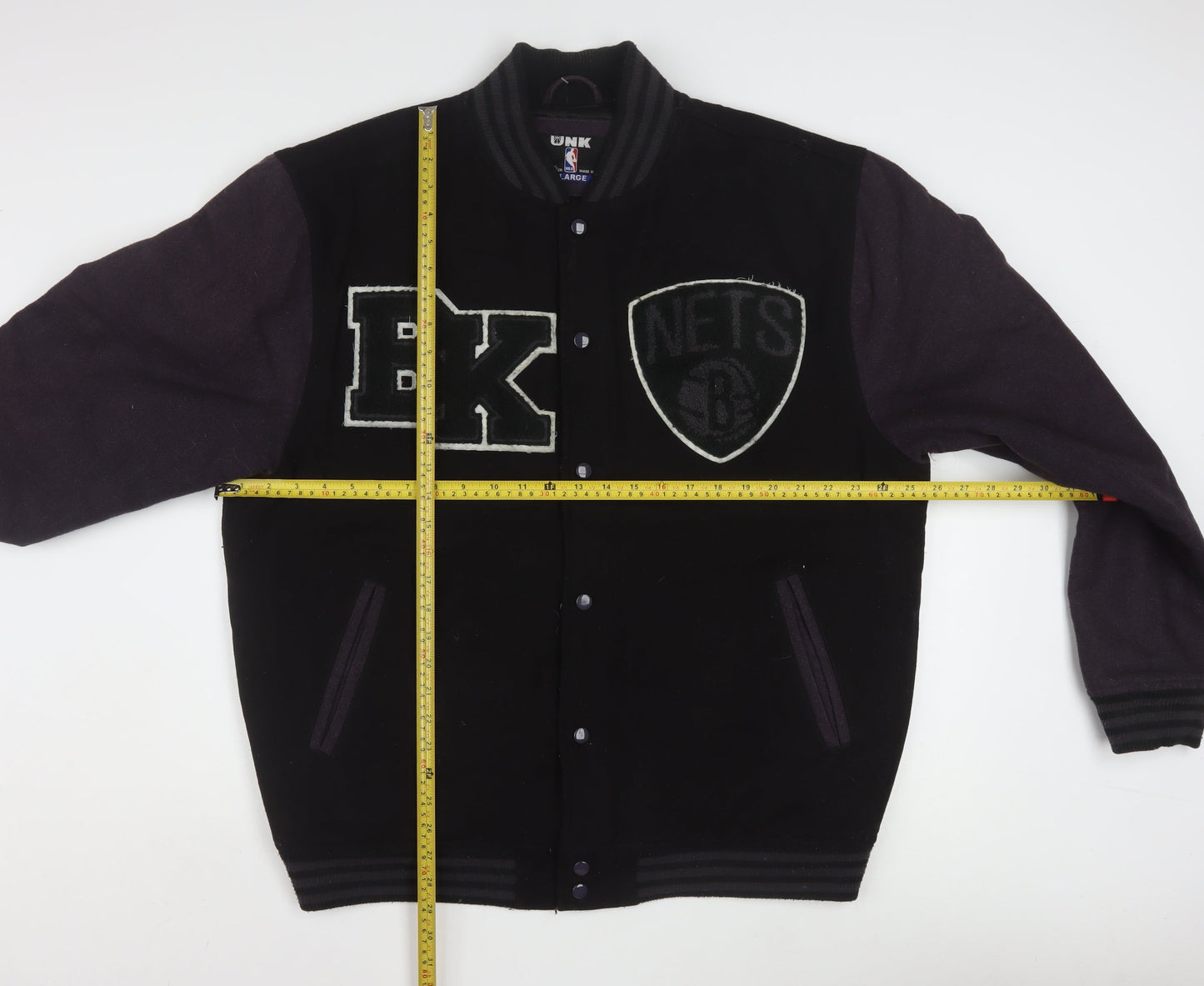 UNK Men’s Black XL Varsity Jacket Brooklyn Nets Wool Blend