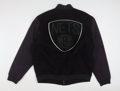 UNK Men’s Black XL Varsity Jacket Brooklyn Nets Wool Blend