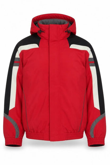 Brugi Men's Red Waterproof Ski Jacket Hooded Size 40 Regular Fit