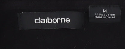 Claiborne Men's Black Argyle V-Neck Cotton Jumper Size M
