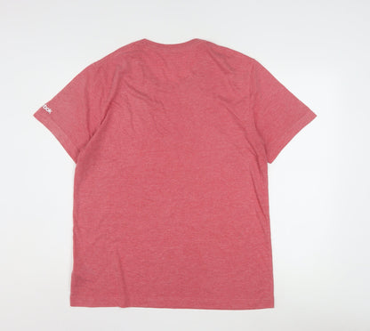 Reebok Men's Red Crew Neck Short Sleeve T-Shirt Size L