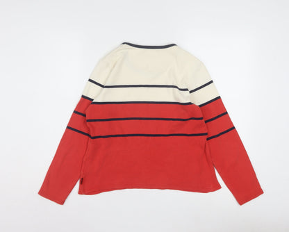 Maine New England Women’s Multicoloured Striped Cotton Long Sleeve T-Shirt Size 14