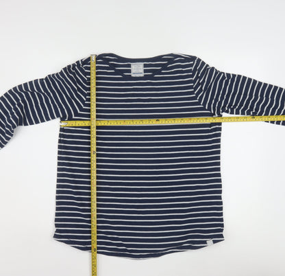 Fat Face Women's Blue Striped Long Sleeve Cotton T-Shirt Size 16