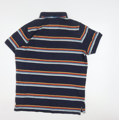Superdry Men’s Blue Striped Classic Jersey Polo Shirt L