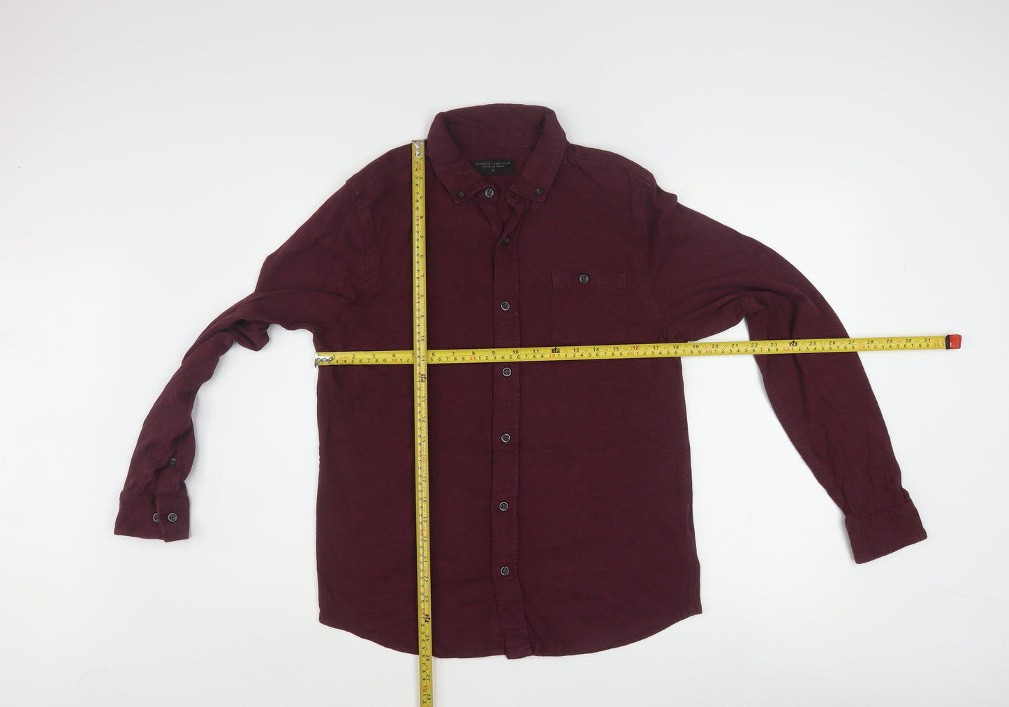 Authentic Casual Wear Men’s Red Button-Up Long Sleeve Shirt Medium