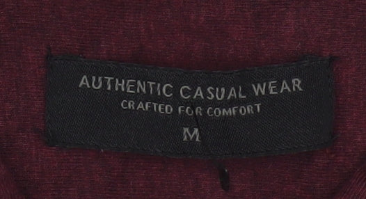 Authentic Casual Wear Men’s Red Button-Up Long Sleeve Shirt Medium