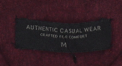 Authentic Casual Wear Men’s Red Button-Up Long Sleeve Shirt Medium