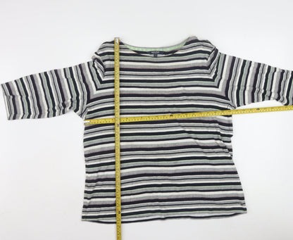 Maine New England Women’s Multicoloured Striped 3/4 Sleeve Cotton Top Size 20