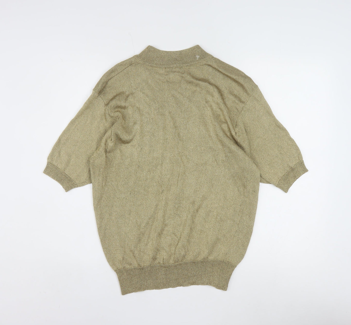 Pappagallo Women’s Beige Short Sleeve Knit Blouse L Rayon