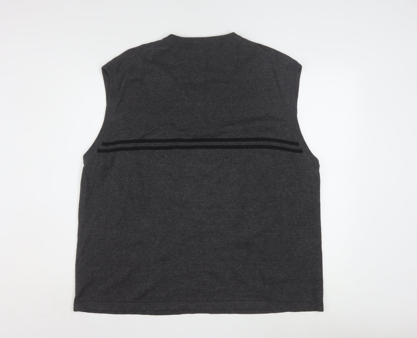 Eighteen Men's Grey Cotton V-Neck Sleeveless Vest XL