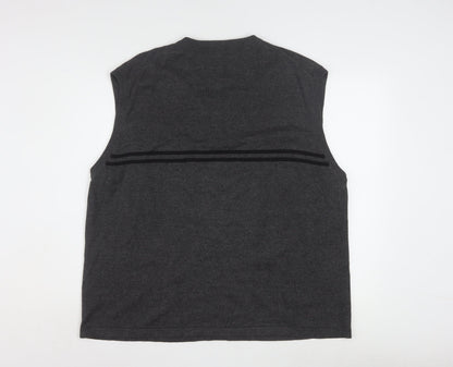 Eighteen Men's Grey Cotton V-Neck Sleeveless Vest XL