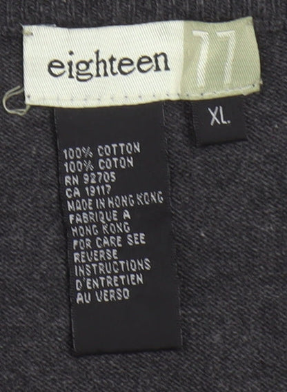 Eighteen Men's Grey Cotton V-Neck Sleeveless Vest XL