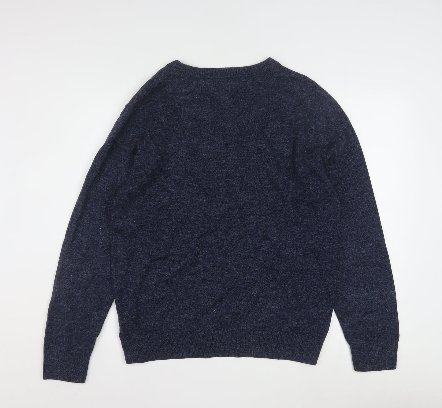 Nautica Men's Blue Cotton V-Neck Pullover Jumper Size S