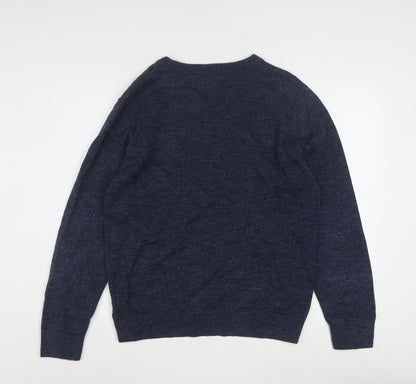 Nautica Men's Blue Cotton V-Neck Pullover Jumper Size S