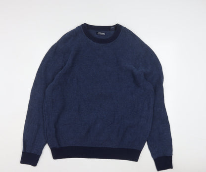 Chaps Men's Blue Cotton Waffle-Knit Crew Neck Jumper Size XL