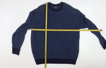 Chaps Men's Blue Cotton Waffle-Knit Crew Neck Jumper Size XL