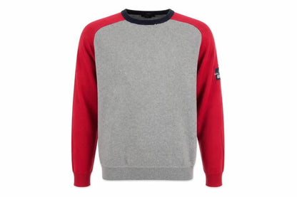 Nautica Men's Grey Red Cotton Crew Neck Pullover Jumper M
