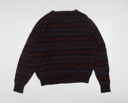 Dockers Men's Multicoloured Striped Acrylic Pullover Jumper L