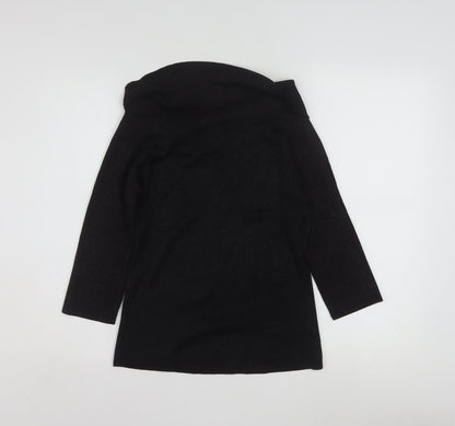 Joseph A. Womens Black Silk Cowl Neck 3/4 Sleeve Jumper Size M