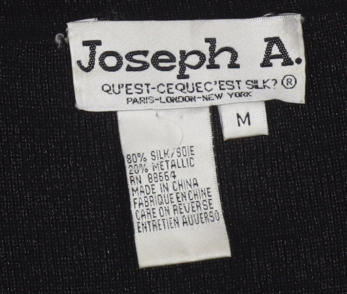 Joseph A. Womens Black Silk Cowl Neck 3/4 Sleeve Jumper Size M
