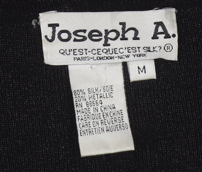 Joseph A. Womens Black Silk Cowl Neck 3/4 Sleeve Jumper Size M