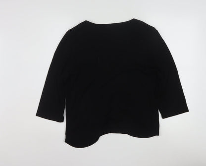 Alex & Co. Womens Black Polka Dot 3/4 Sleeve Viscose Tunic Blouse Size 16