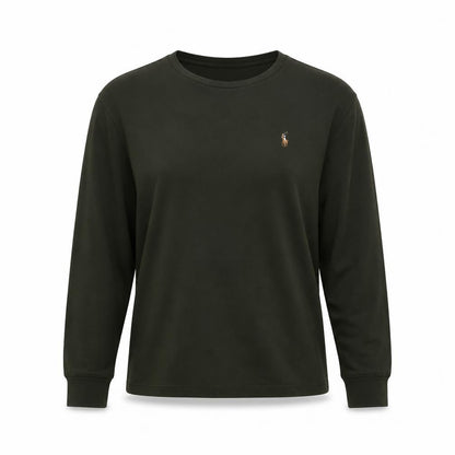 Ralph Lauren Womens Green Long Sleeve Slim Fit Cotton T-Shirt M